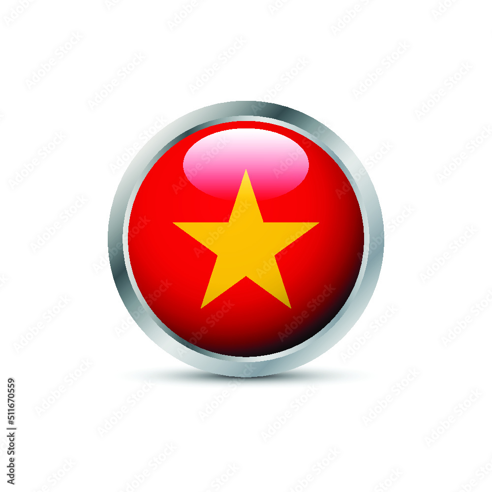 Flag of Vietnam 3D badge. Flag of Vietnam 3D badge.