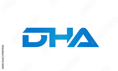 Connected DHA Letters logo Design Linked Chain logo Concept	
