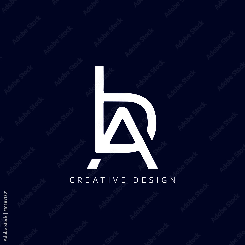 Letter BA Logo Design Using letter B and A , BA Monogram Stock Vector ...
