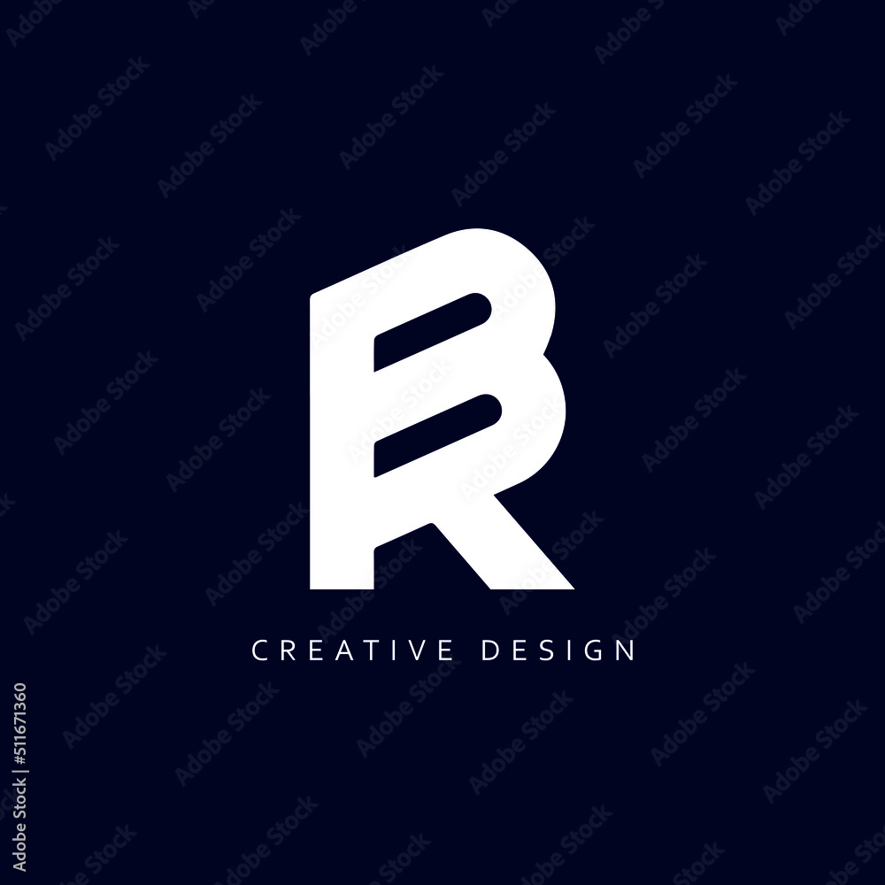 Letter BR or RB Logo Design Using letter B and R , RB or BR Monogram - obrazy, fototapety, plakaty 