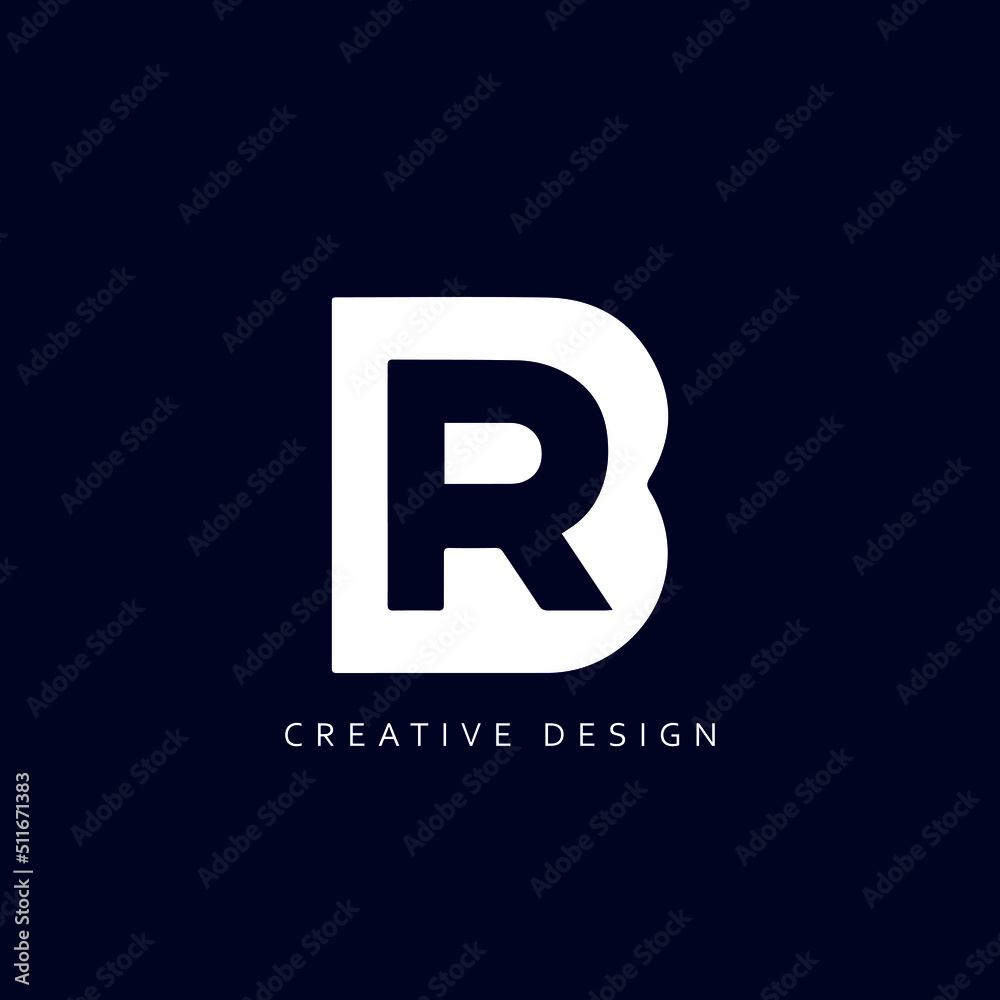 Letter BR RB Logo Design Using letter B and R , RB BR Monogram Stock ...