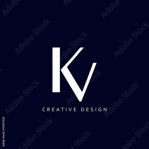 Letter KV Logo Design Using letter K and V , KV Monogram photo