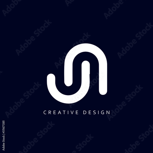 Letter UN or JN Logo Design Using letter J and N , JN or UN Monogram photo