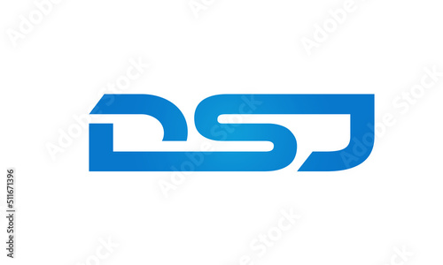 Connected DSJ Letters logo Design Linked Chain logo Concept	 photo