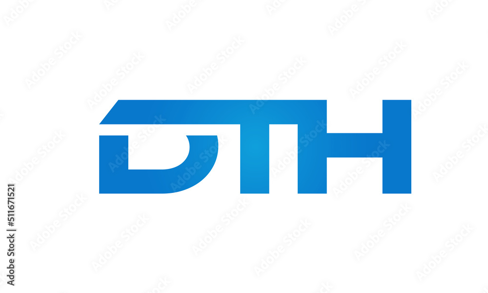 Connected DTH Letters logo Design Linked Chain logo Concept Connected DTH Letters logo Design Linked Chain logo Concept