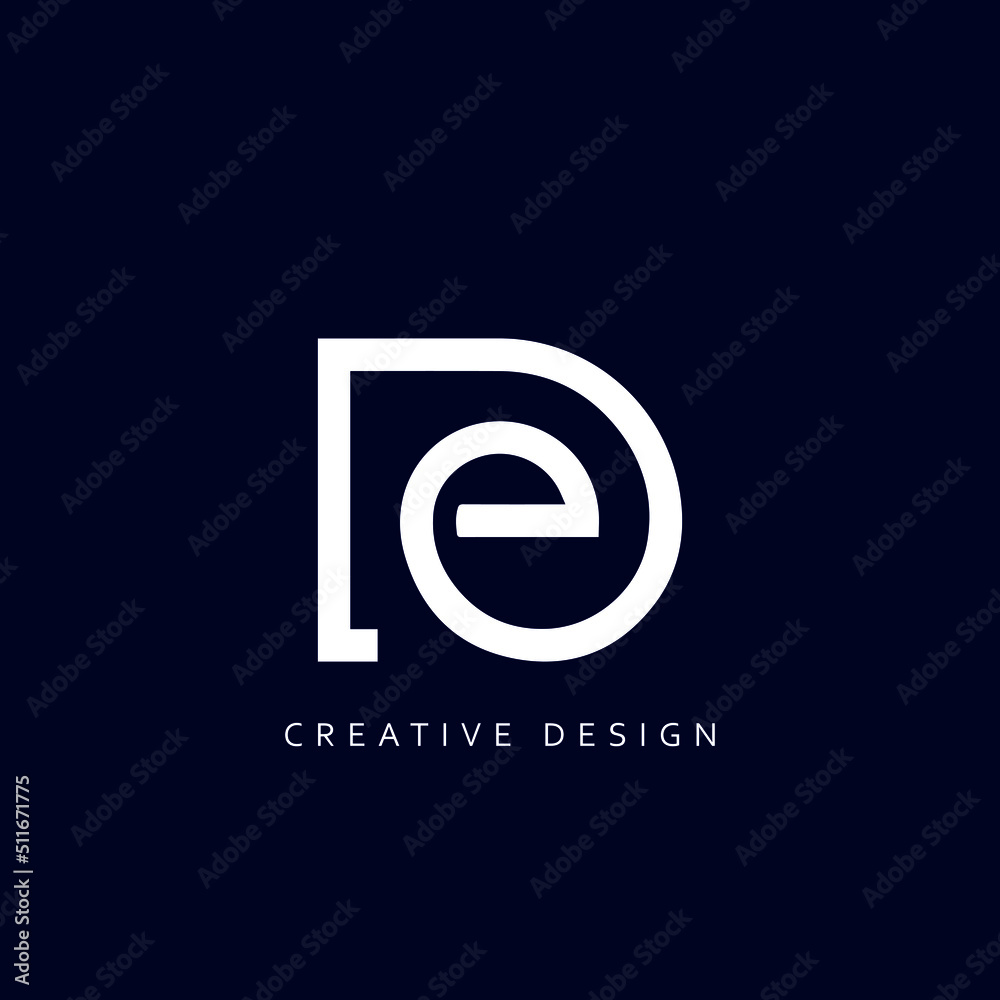 Alphabet letter icon logo DE Alphabet letter icon logo DE