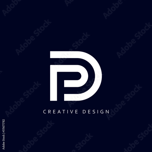 Alphabet letter icon logo PD or DP