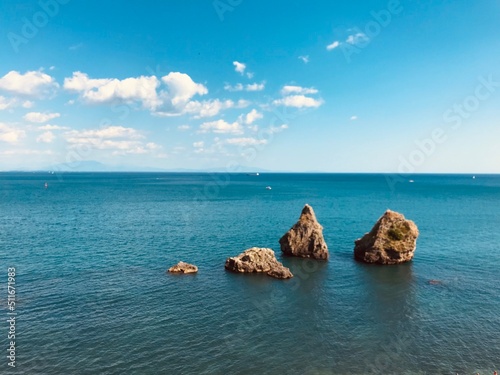 view of the sea in Vietri Sul Mare, italy
