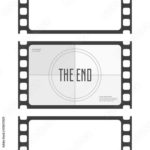 Movie ending screen video frame. Vector EPS 10.