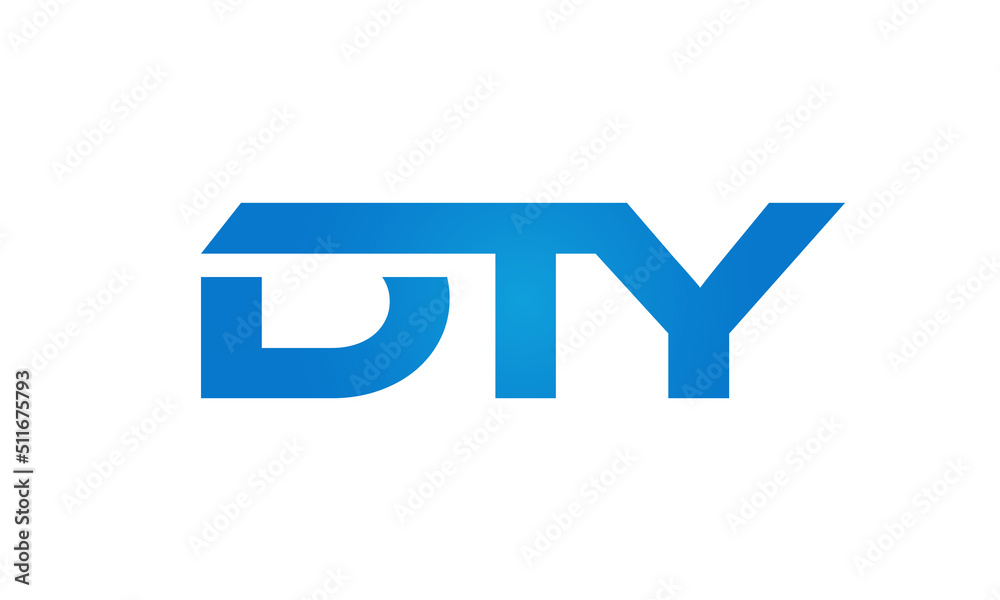 Connected DTY Letters logo Design Linked Chain logo Concept	