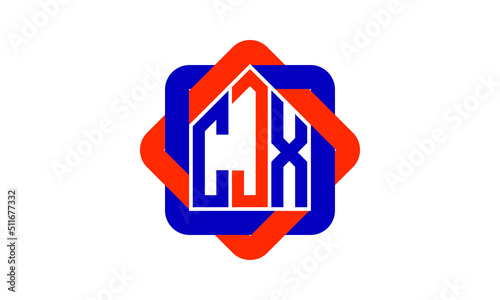 CJX three letter real estate logo with home icon logo design vector template | construction logo | housing logo | engineering logo | initial letter logo | minimalist logo | property logo |