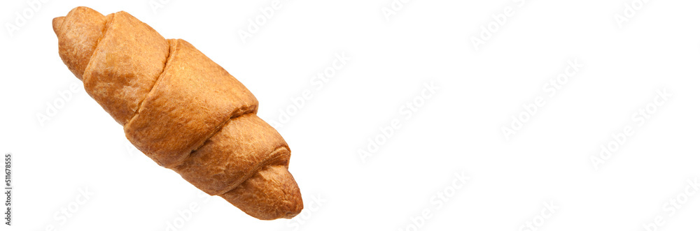 croissant on a white background.french bun on the table. baking concept. baked brown croissant croissant on a white background.french bun on the table. baking concept. baked brown croissant