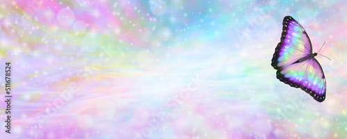 Photography Feminine Multicoloured Butterfly  Message Banner -  a beautiful unique colourful