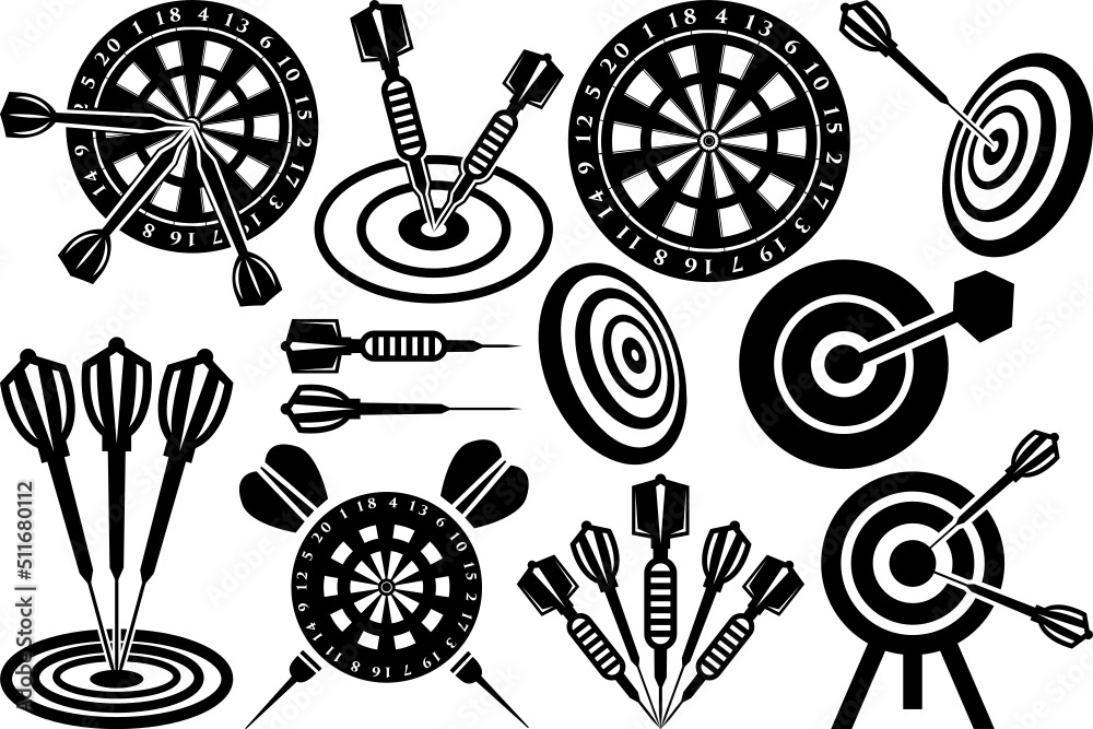Dart SVG Cut Files Dart Silhouette Dartboard Svg Target Svg Shooting Target Svg Dart