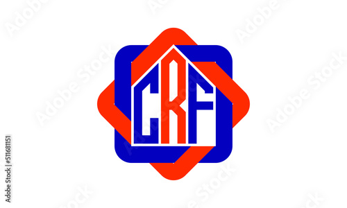 CRF three letter real estate logo with home icon logo design vector template | construction logo | housing logo | engineering logo | initial letter logo | minimalist logo | property logo |