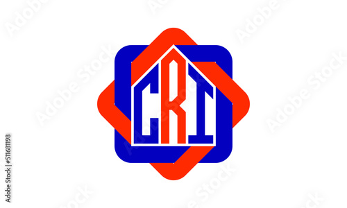 CRI three letter real estate logo with home icon logo design vector template | construction logo | housing logo | engineering logo | initial letter logo | minimalist logo | property logo |