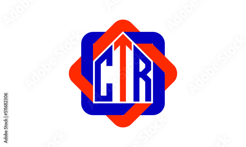 CTR three letter real estate logo with home icon logo design vector template | construction logo | housing logo | engineering logo | initial letter logo | minimalist logo | property logo |