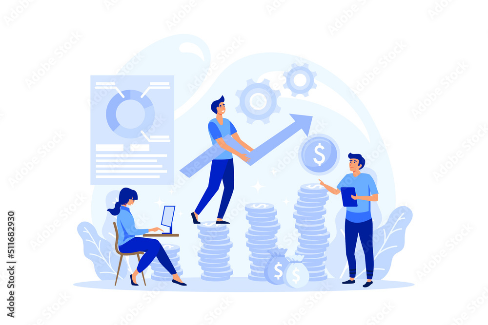 Audit concept. Business operation research and analysis. Financial inspection and analytics. flat design modern illustration Audit concept. Business operation research and analysis. Financial inspection and analytics. flat design modern illustration