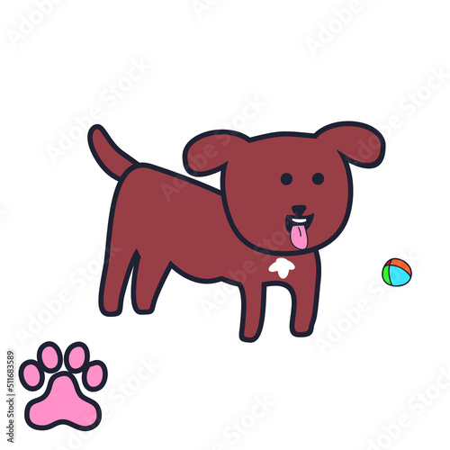 Dog with its Footprint