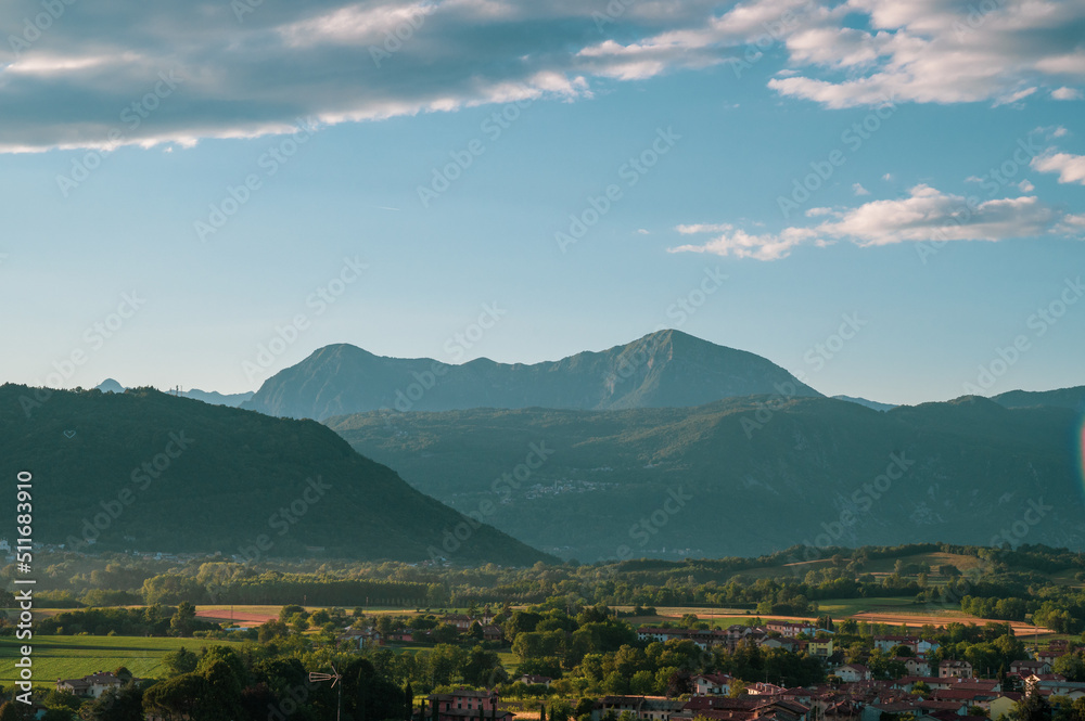 Naklejka premium beautiful view of San Daniele del Friuli in the province of Udine in Friuli Venezia Giulia home of raw ham