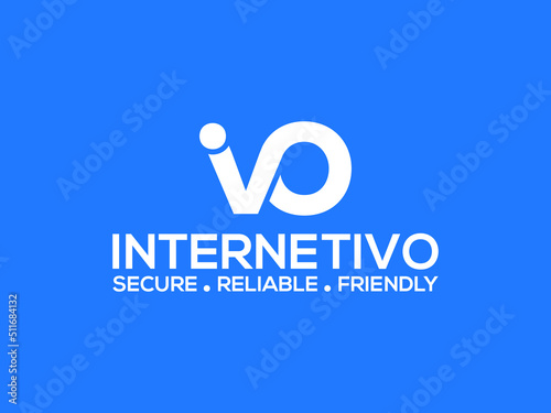 initial letter ivo linked rounded lowercase monogram logo.eps