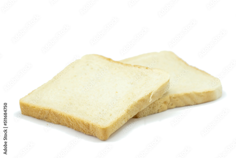 Toast bread isolated on white background