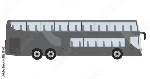 Grey tourist bus. vector illustration