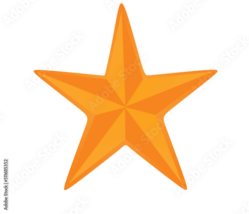 Orange  star isolated. vector illustration