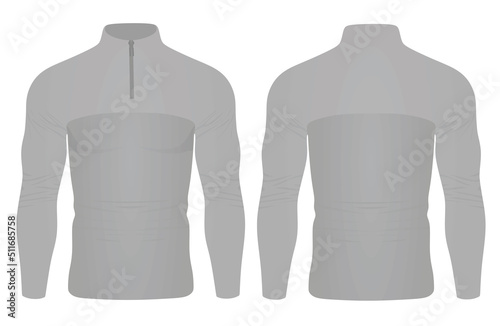  Grey tight long sleeve t shirt. vector
