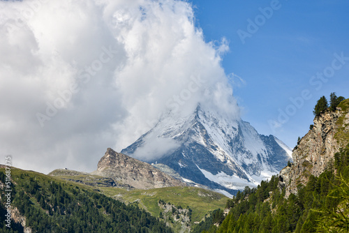 Foto Beautiful day at Zermatt with a view to Matterhon North face, Switzerland