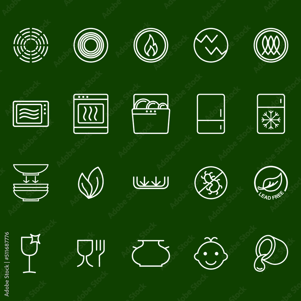 Symbols of foodgrade metal indicate the properties and destination of