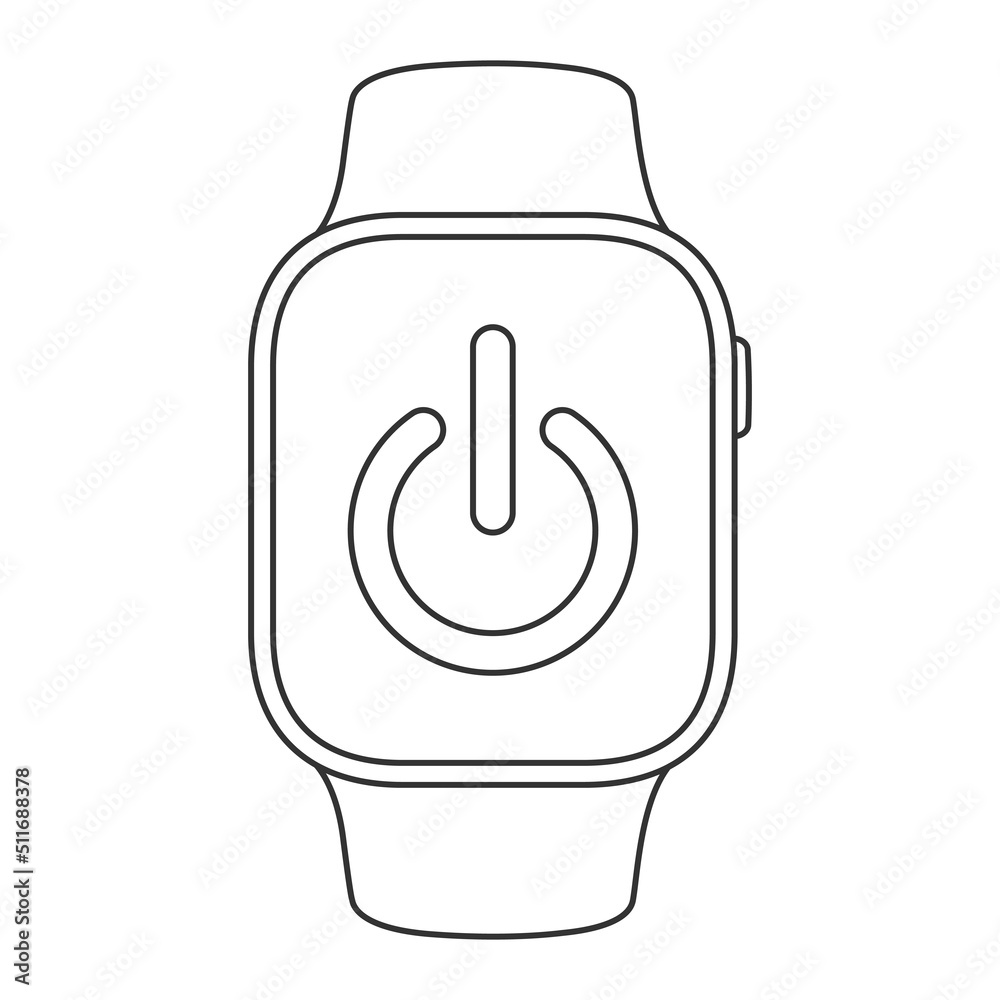 Smart watch with power control button line design Smart watch with power control button line design