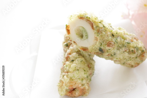 Japanese food, fish cake deep fried Chikuwa Tempura