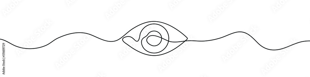 Linear background of eye. One continuous line drawing of human eye. Vector illustration. Eye icon isolated Linear background of eye. One continuous line drawing of human eye. Vector illustration. Eye icon isolated