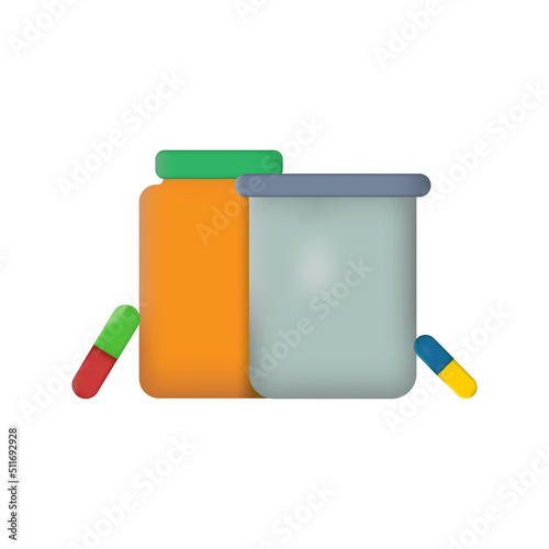 3D icons of medical drugs on a white background. Vector illustration.