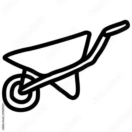 handdrawn wheelbarrow icon
