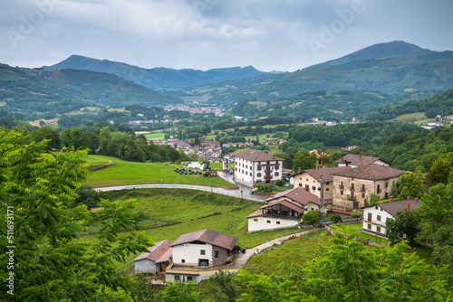 countryside town of baztan valley in navarre, Spain photo