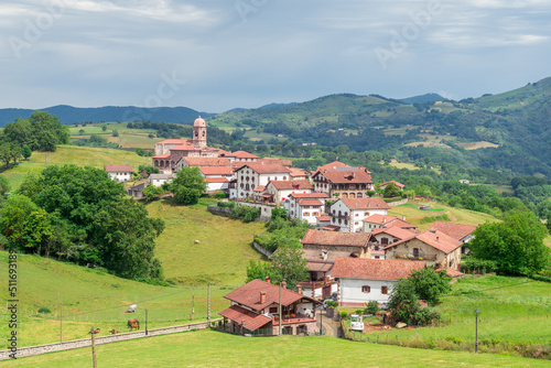 countryside town of baztan valley in navarre, Spain photo