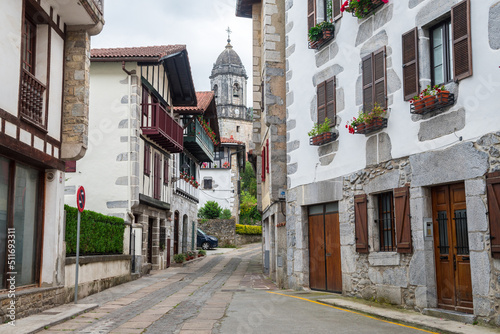 street view of lesaka town, Spain photo