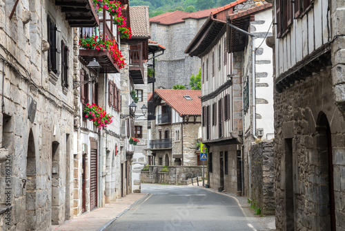 street view of lesaka town, Spain