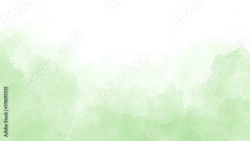Green and white watercolor background for poster, brochure or flyer, wedding cards. Horizontal banner template. Copyspace. Website graphics