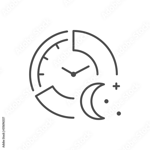 Night time line outline icon