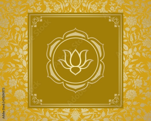 water lily, wedding card design, royal India	