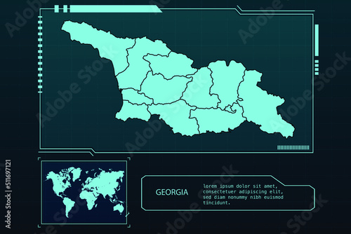 GEORGIA Futuristic infographic Map element collection background