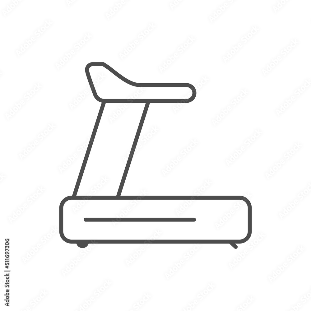 Treadmill or running track line icon Treadmill or running track line icon