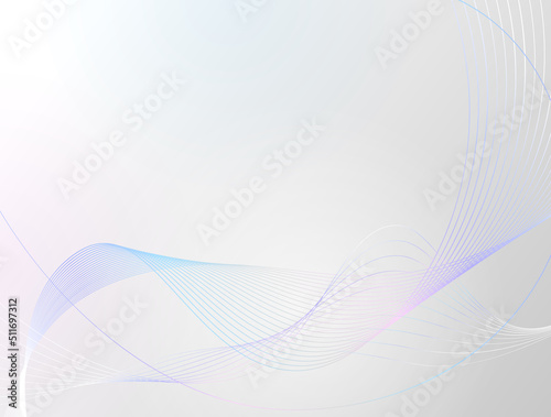 Abstract wave of many thin colorful lines. Light abstract background of curved wavy lines flow. Vector design element for dynamic scenes, data streams, modern technologies, sound vibrations, etc