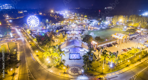 Fototapeta Naklejka Na Ścianę i Meble -  aerial view of Jerudong Park Playground, Brunei Darussalam. 