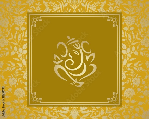 Ganesha, wedding card, royal Rajasthan, India	