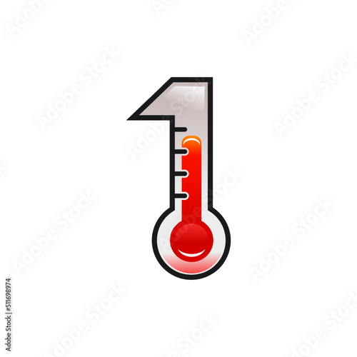 number one thermometer logo template