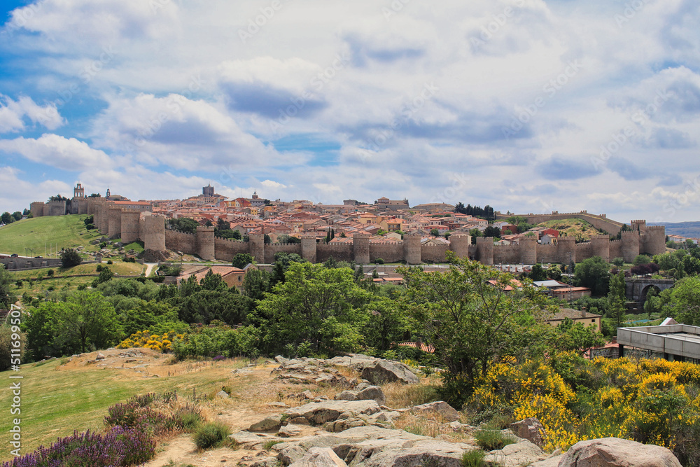 The walled city of Avila. Spain